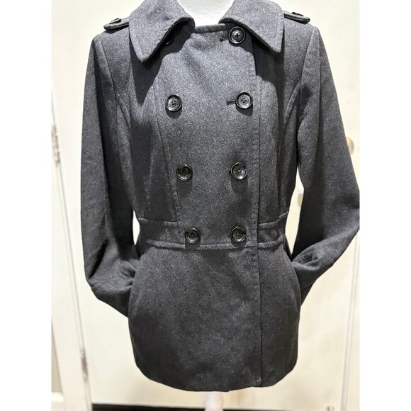 MICHAEL Michael Kors Women's Classic Wool Pea Coat in Charcoal Gray Medium - Picture 5 of 10